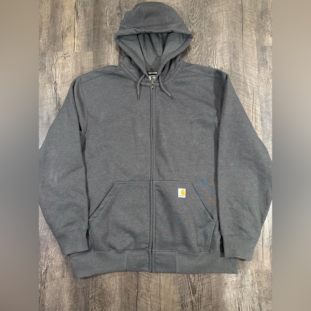 Carhartt Rain Defender Gray Zip-Up Hoodie